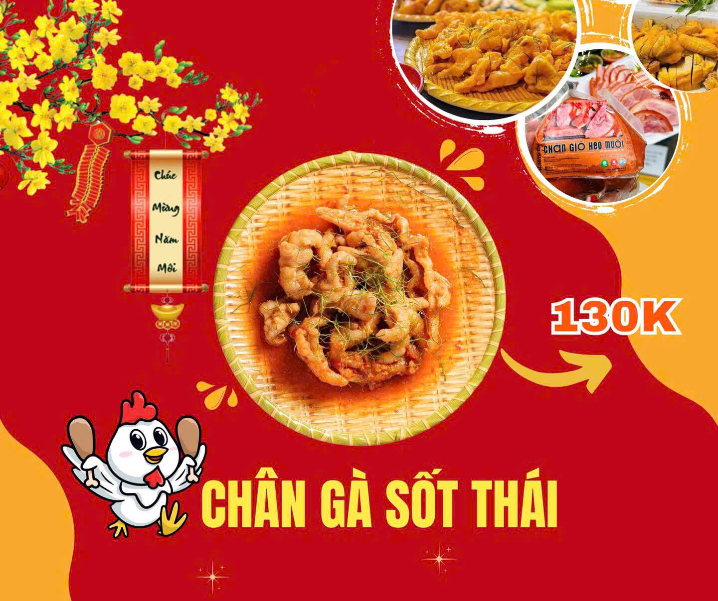 Chân Gà Rút Xương Sốt Thái